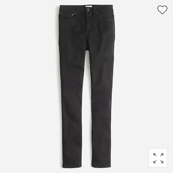 J. Crew 9" mid-rise stretchy toothpick jean in new black - Picture 3 of 4
